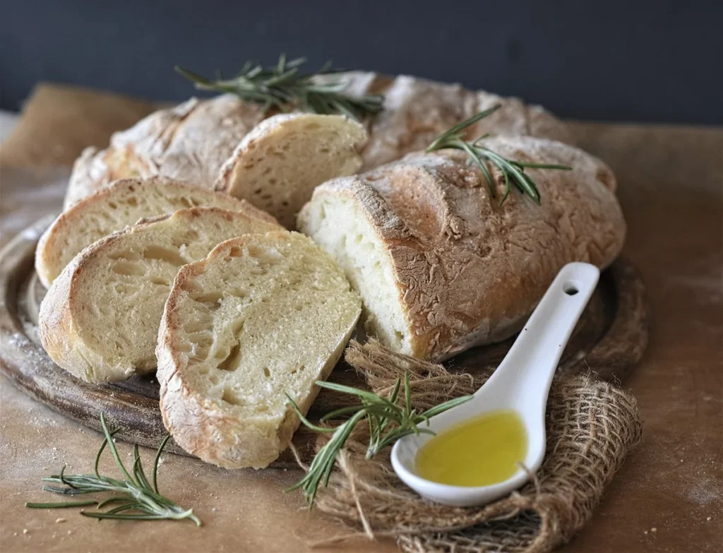 Pokrojona ciabatta z rozmarynem i oliwą: pieczywo z glutenem a dieta bezglutenowa u zdrowych osób